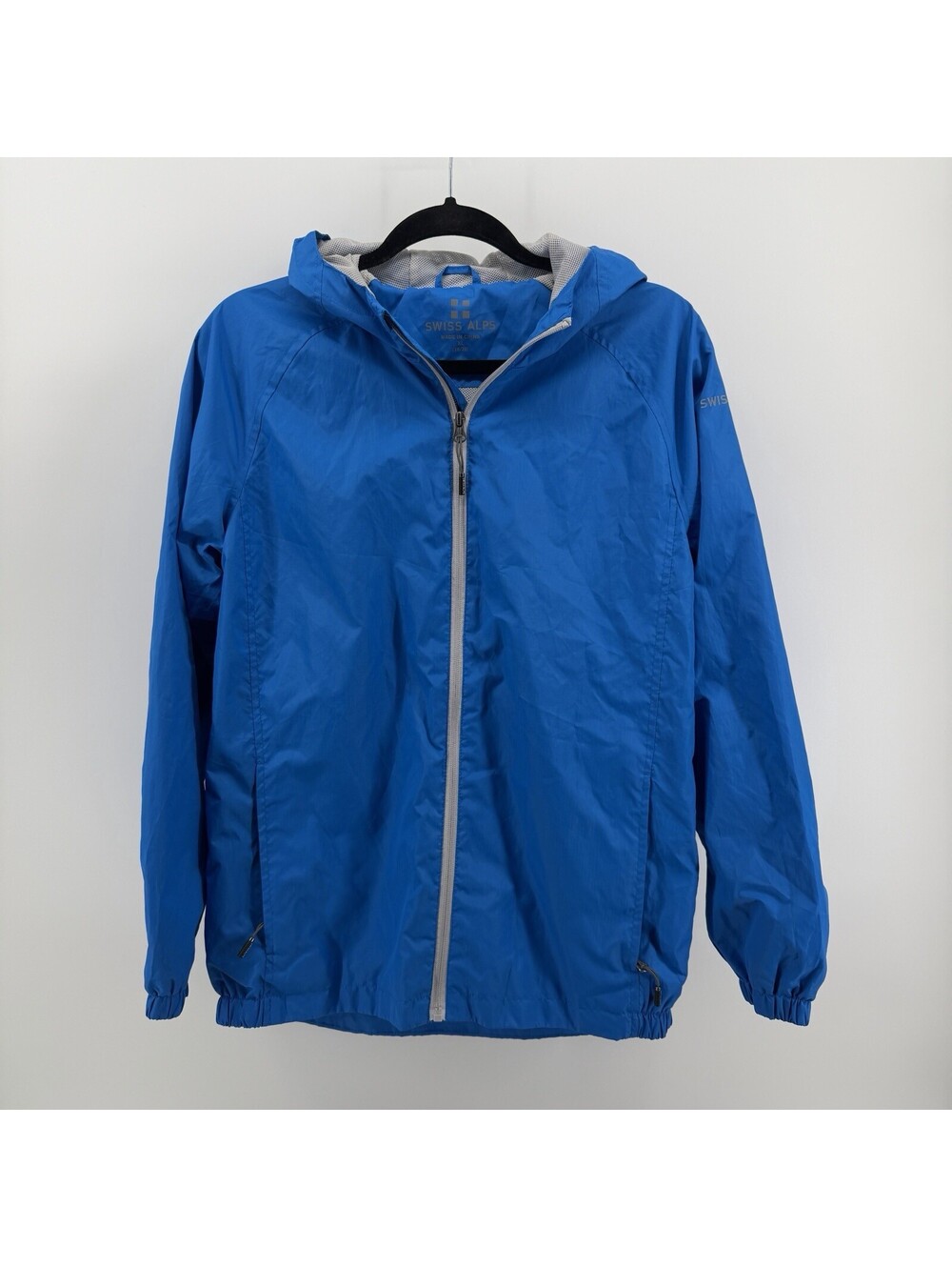 Swiss Alps Women’s XL 18/20 Blue Hooded Windbreaker Lightweight Rain Jacket